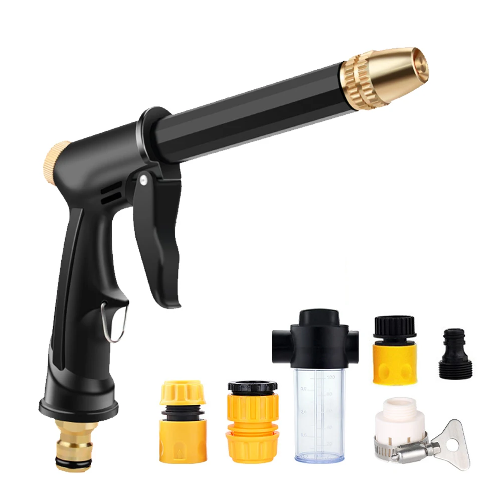 

Pressure Washer Gun Garden Watering Spray Stainless Steel Daily Short Pressure Car Wash Gun with Foam Cannon for Garden/Floor