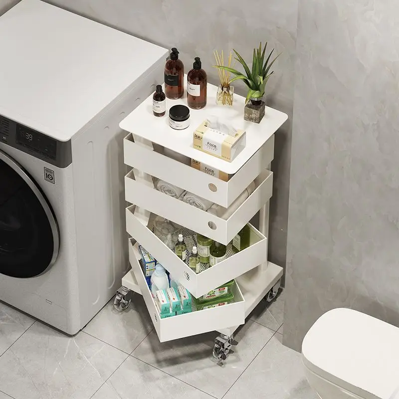 high-value bathroom storage cabinet, rack next to the washing machine, bathroom floor-to-ceiling rack 6