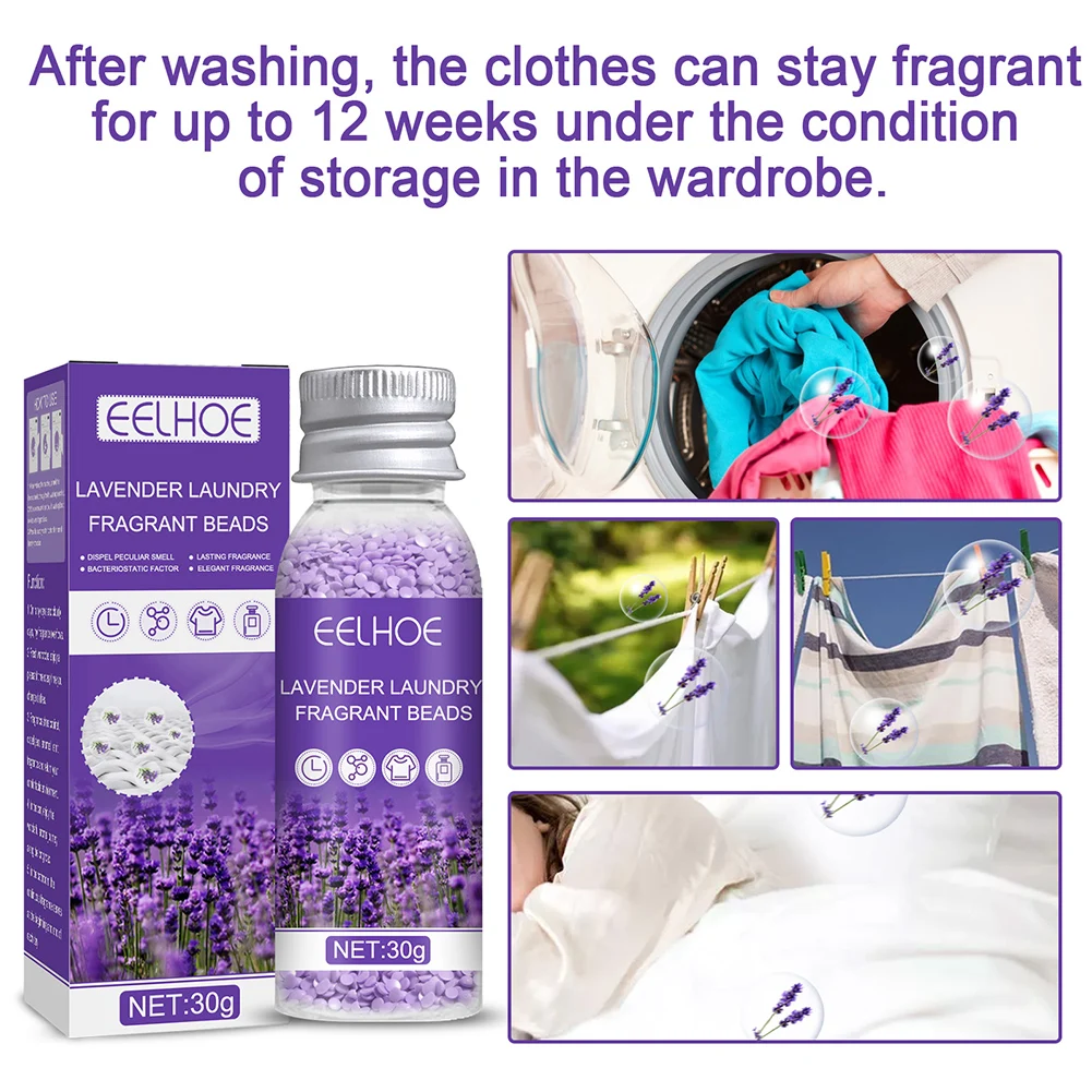 Lavender Fragrance Beads Laundry Softener Washing Machine Clean Detergent Use Perfume Care Wearing Diffuser Clothes Scent Beads