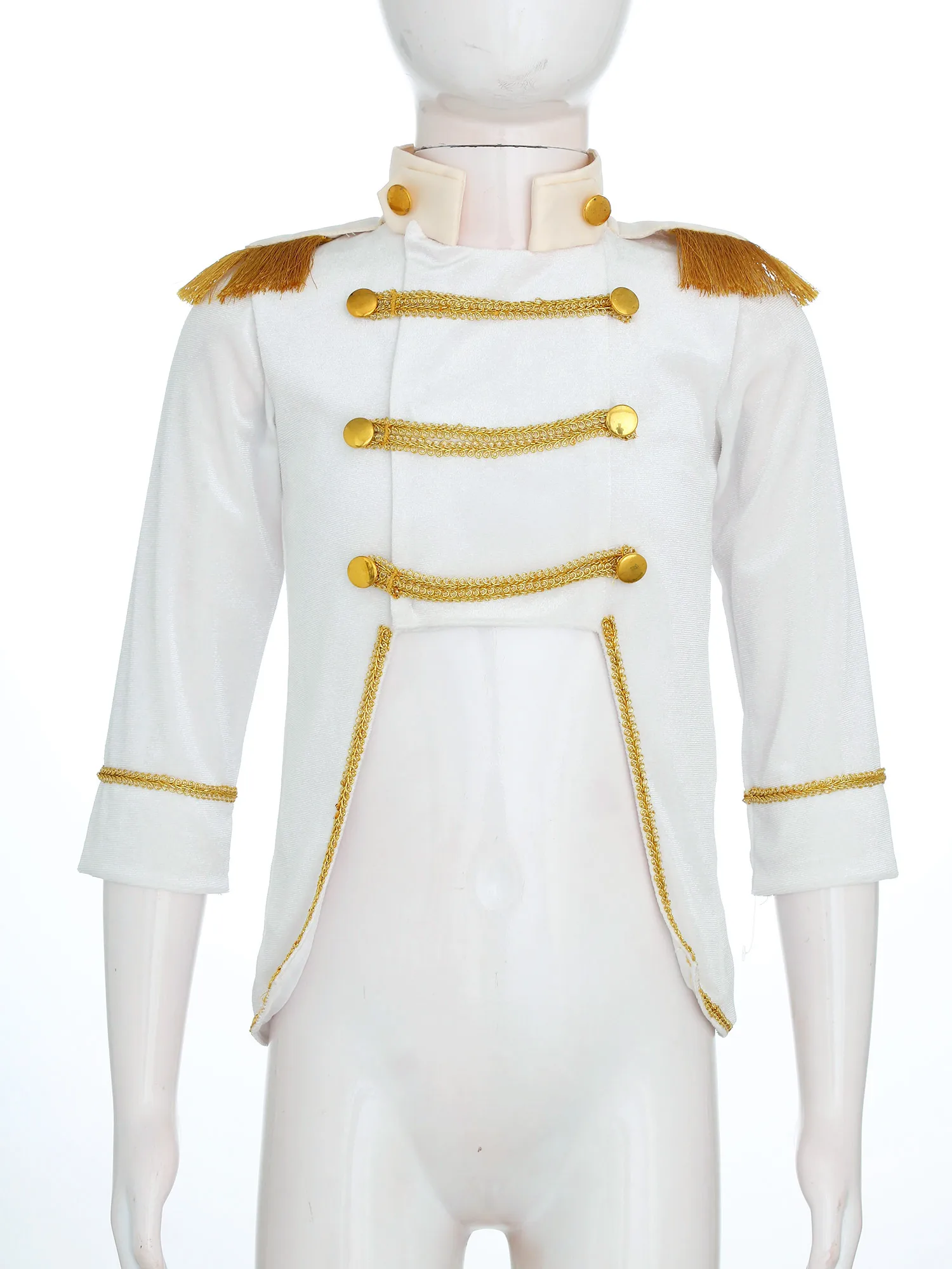 Baby Boys Halloween Prince King Cosplay Costume Long Sleeve Gold Fringe Velvet Tailcoat Carnival Royal Court Role Play Clothes