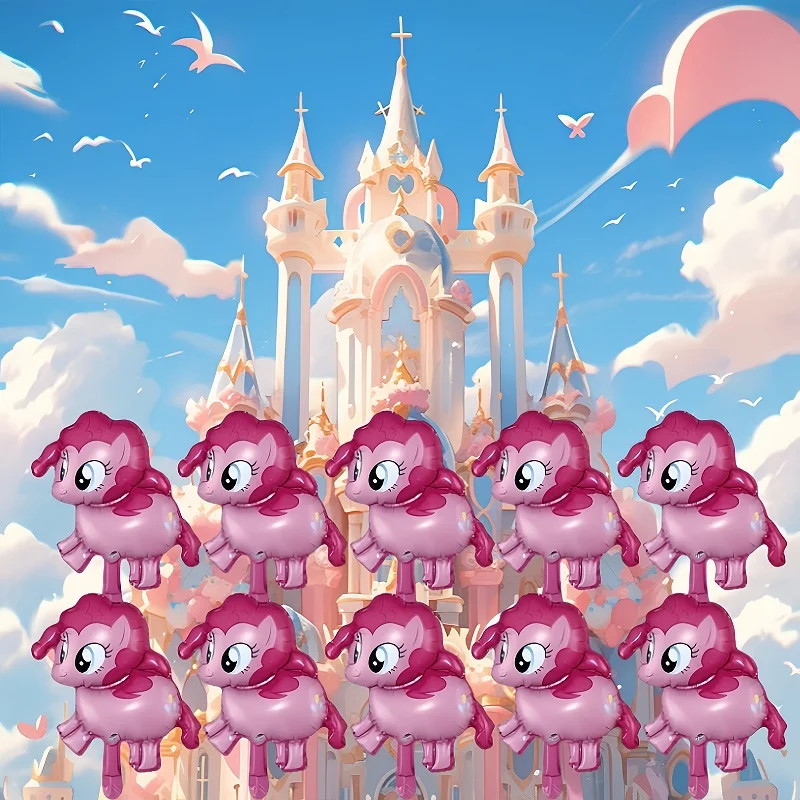10 Uds. De globos creativos de dibujos animados de Pony, juego de globos de la serie Mini de papel de aluminio con tema MY Little Pony para decoración de fiesta
