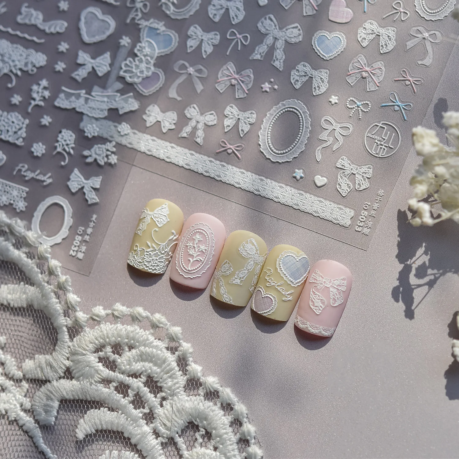 Adesivos de Unha 5D com Renda  - Nail Art Foto avaliação e preço