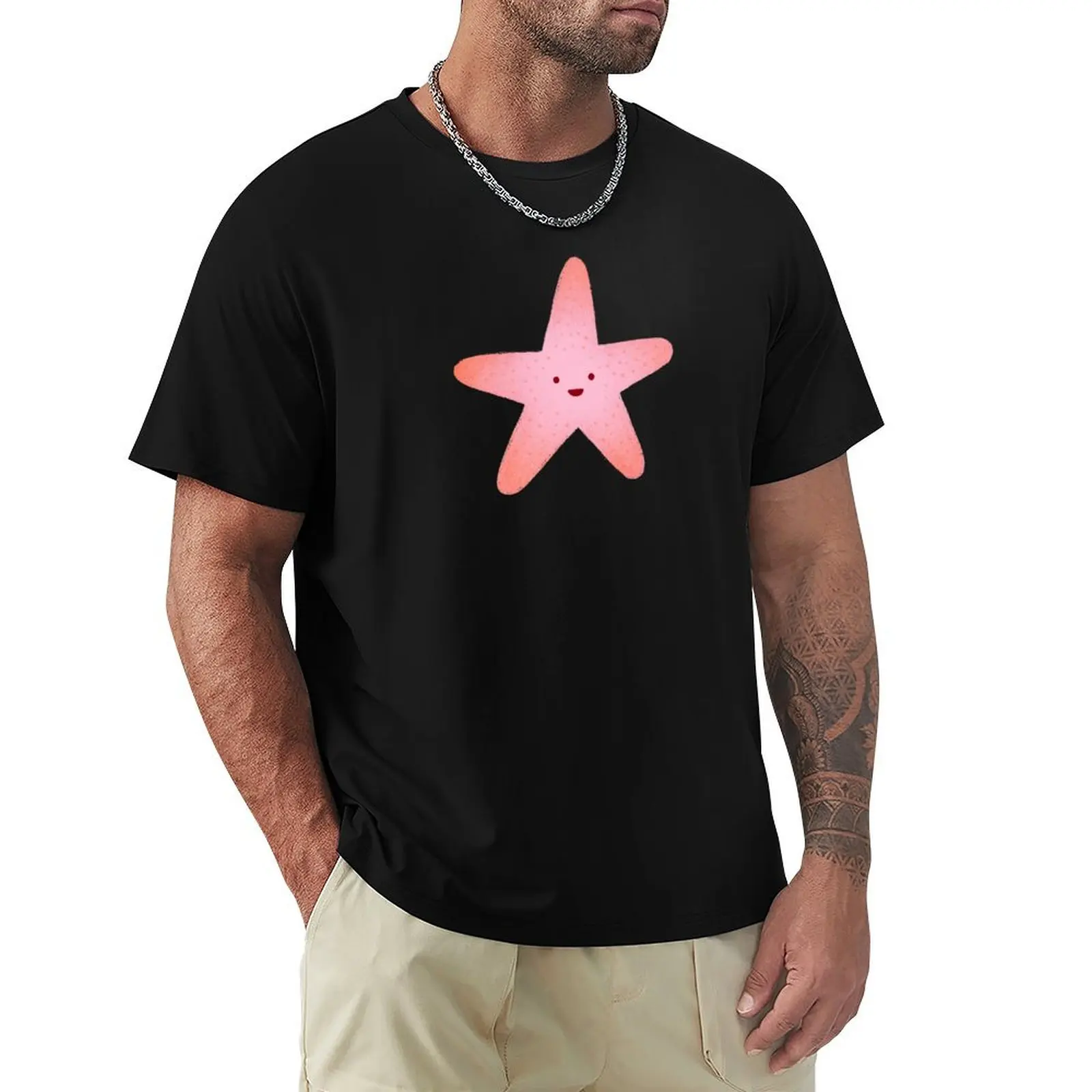 

Happy Little Pink Starfish T-Shirt Anti-Perspiration Workout Top