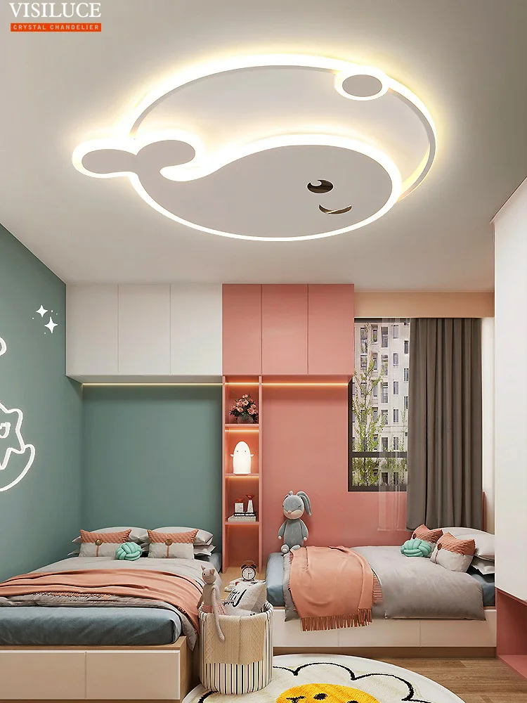 dolphin shape led ceiling light lampada moderna para quarto de criancas baby boy criancas quarto lustre fofo quarto 01