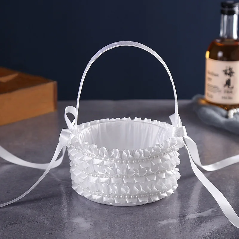 سلة زهور مكشكشة للأطفال ، قماش ، مستلزمات زفاف ، زفاف الأمريكية ، تصميم جميل ، قوس