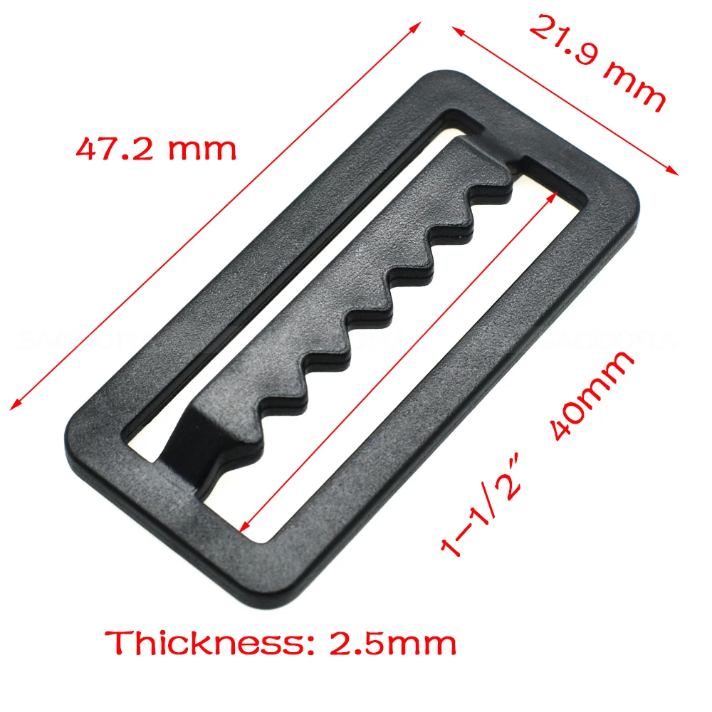 12pcs/pack Pack 40mm Webbing Plastic Adjust Tri-Glide Slider Buckle  Hardware for Outdoor Backpack Apparel Webbing Straps