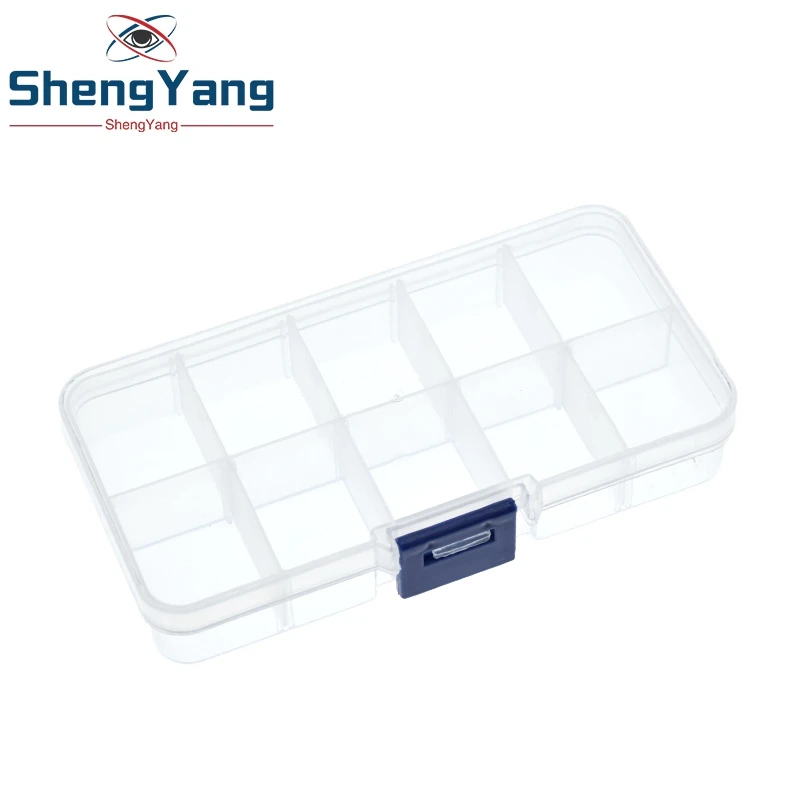 10 Grid canbe remove transparent plastic small box kit storage box jewelry jewelry box electronic components parts finishing box image 2