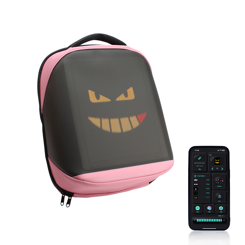 

Motorcycle Backpack Led Display Screen Intelligent Advertising Business bag Waterproof Moto Riding Creative Luggage