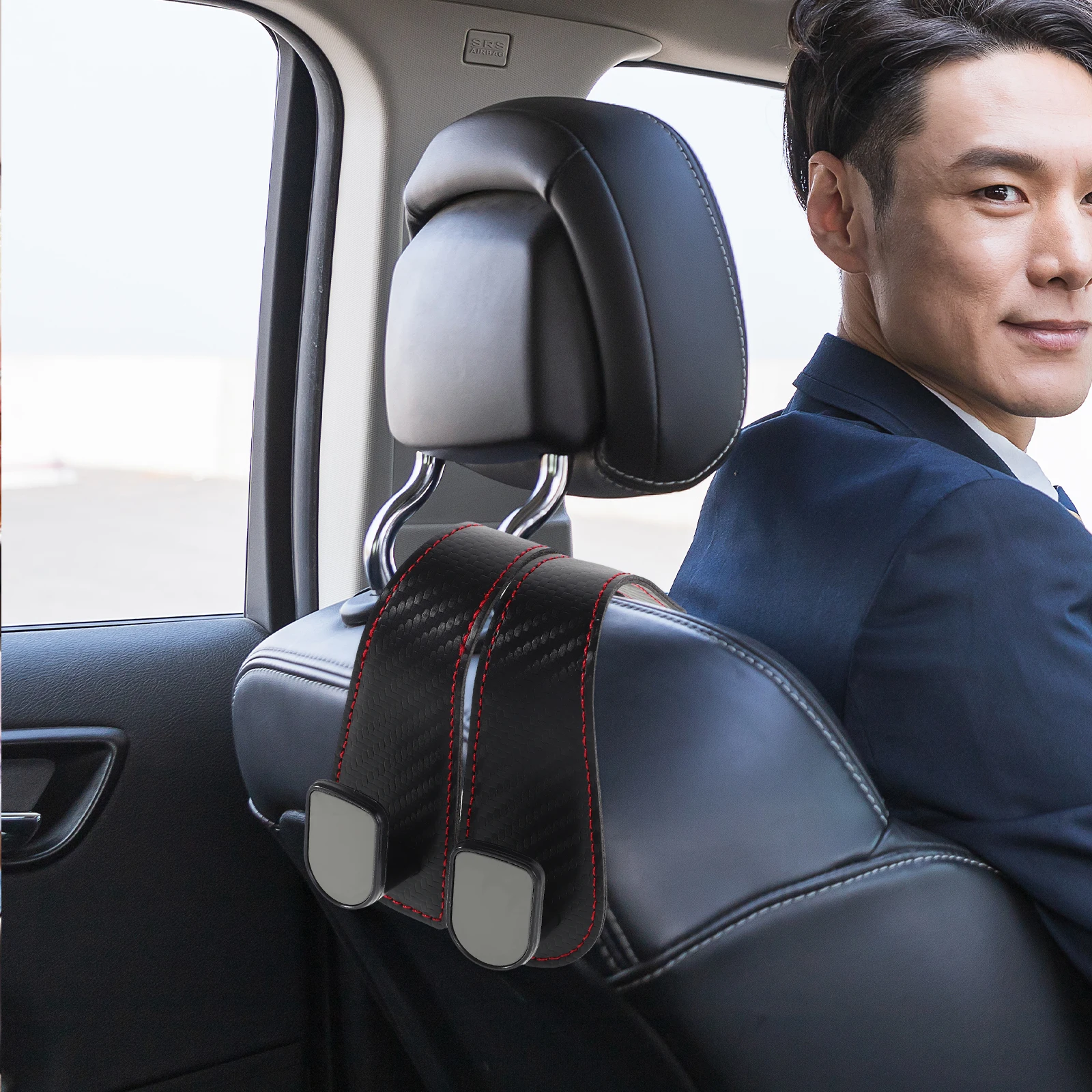 

Dual Back Headrest Heavy Duty Storage Hanger For Phone Wallet Purse Organizer Durable Tension Compatible With All Vehicles