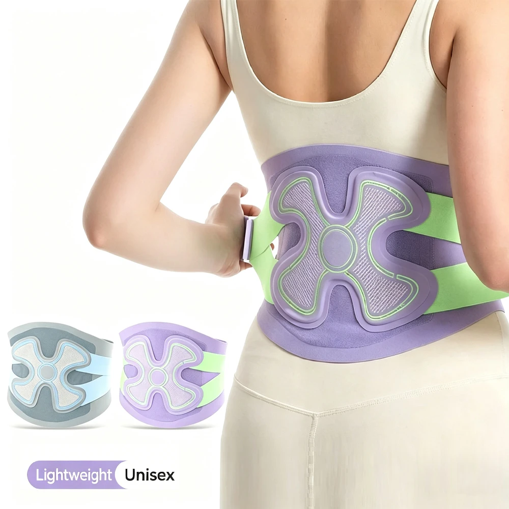 Ultra Thin Tummy Control Back Brace with 4 Steel & 2 Spring Removable Bars, Slim Compression Lumbar Support for Running Sports