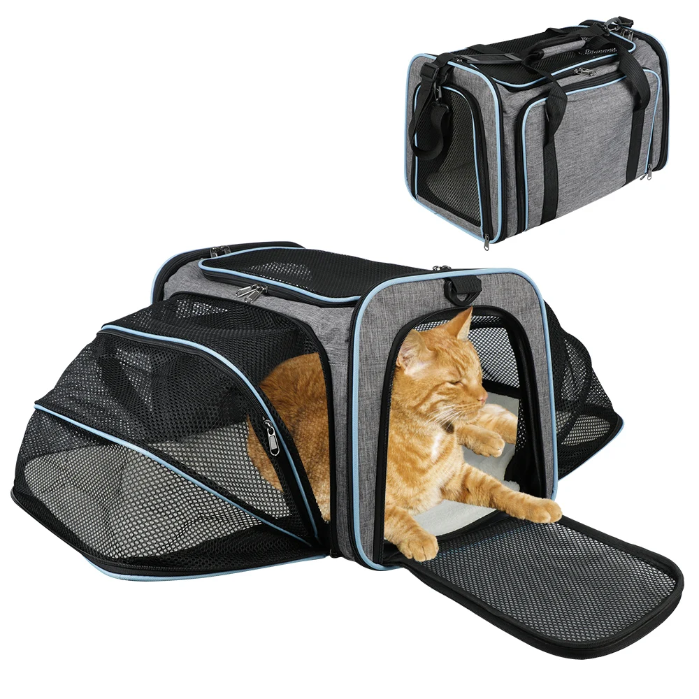 Breathable Expandable Foldable Dogs Cats Ventilate Transport Bag Cat Travel Bag Pet Supplies Portable Pet Carrier Bag