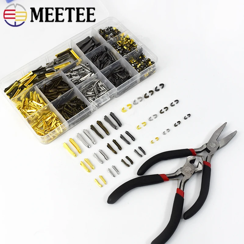 

1Set 3# 5# 8# Zipper Metal Stopper Repair Tool Clothing Ziper Non-slip Buckle Zip Tail Insert Pin Replace Coat Modification Kit