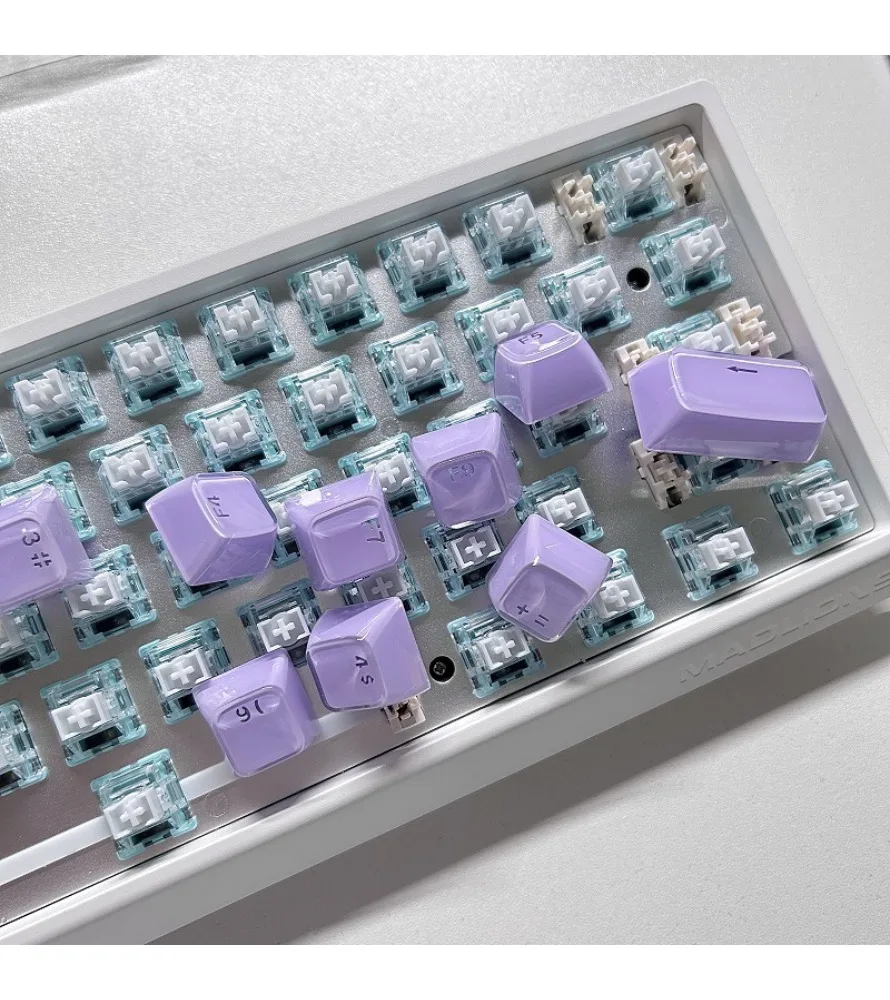 

PC transparent wooting magnetic axis mechanical keyboard -0EM height 136 keys engraved jelly series keycaps