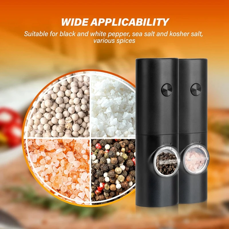 Electric Salt And Pepper Grinder Set, Battery Powered With Stand, Seasoning Tools