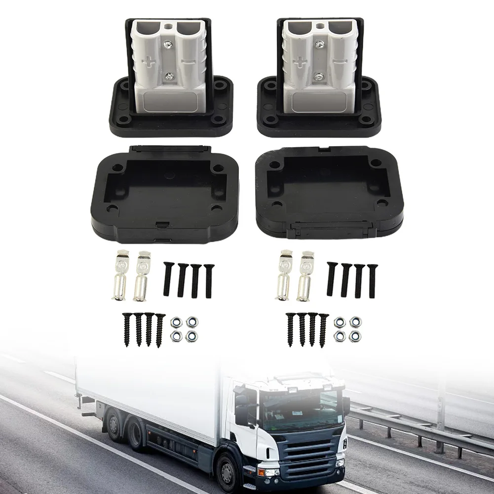 1Set 50A 600V Twin Dual Flush Mount Bracket For Anderson Plug Power Connection Electric Vehicles Machinery Wire Cable Connector image 4
