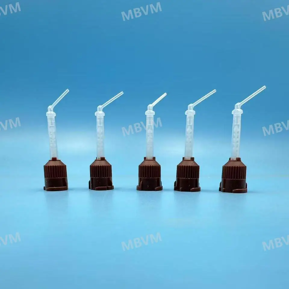 

100pcs Universal Mixing Tips – 1:1 Dual‑Cartridge, Silicone Head for Impression & Cement Dispensing Guns