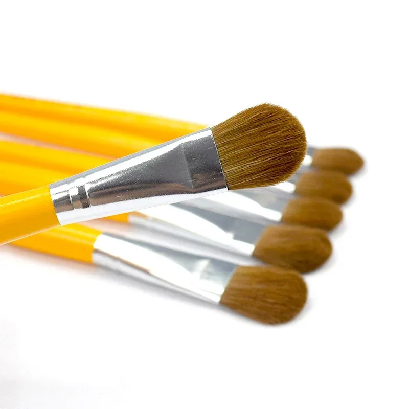 6pcs/Set,weasel hair head brush gouache watercolor acrylics oil brush painting brushes Long wood pole profession Art supplies