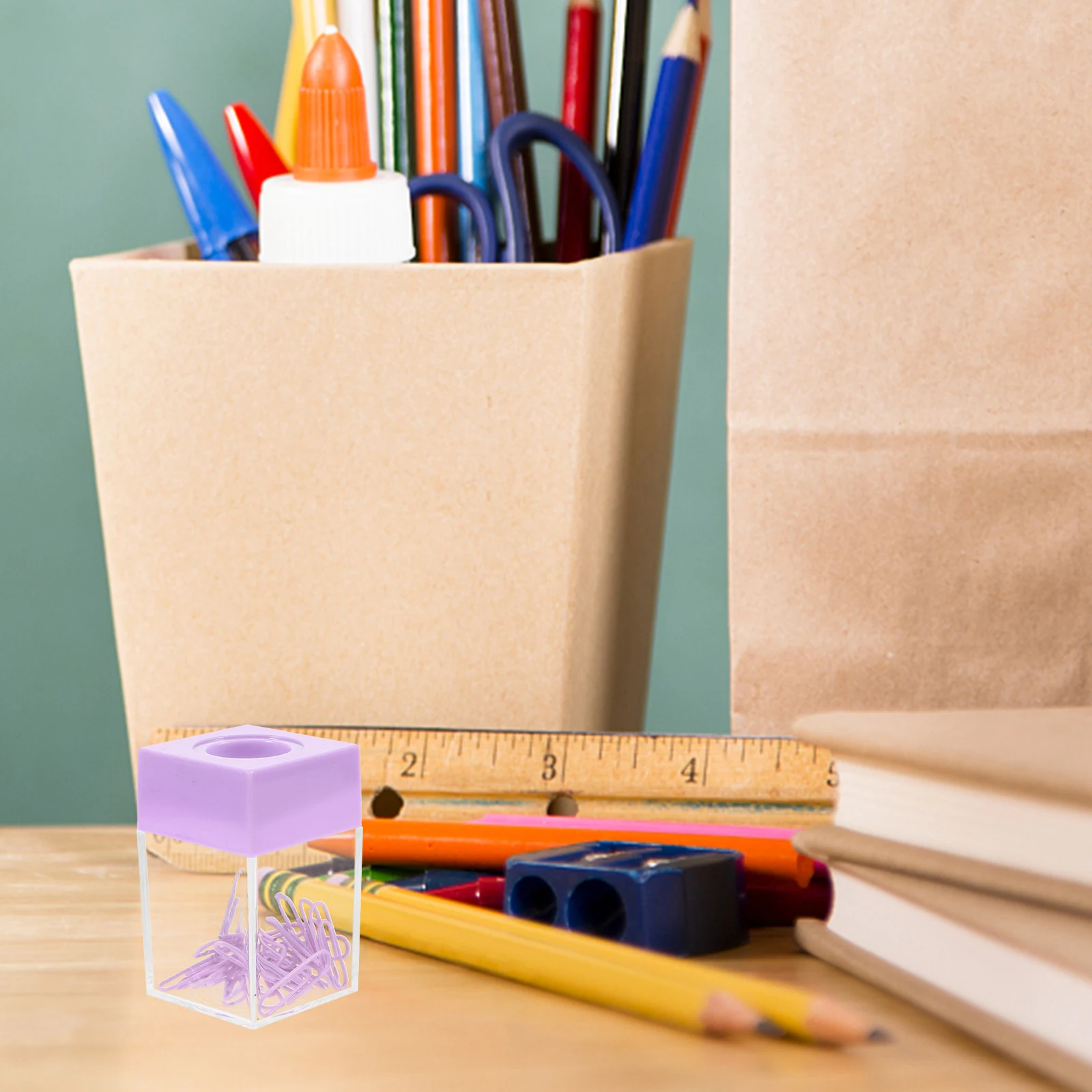 2Pcs Storage Paper Clip Holders Black Wear Resistant Paper Clip Containers Desk Organizer Small Container