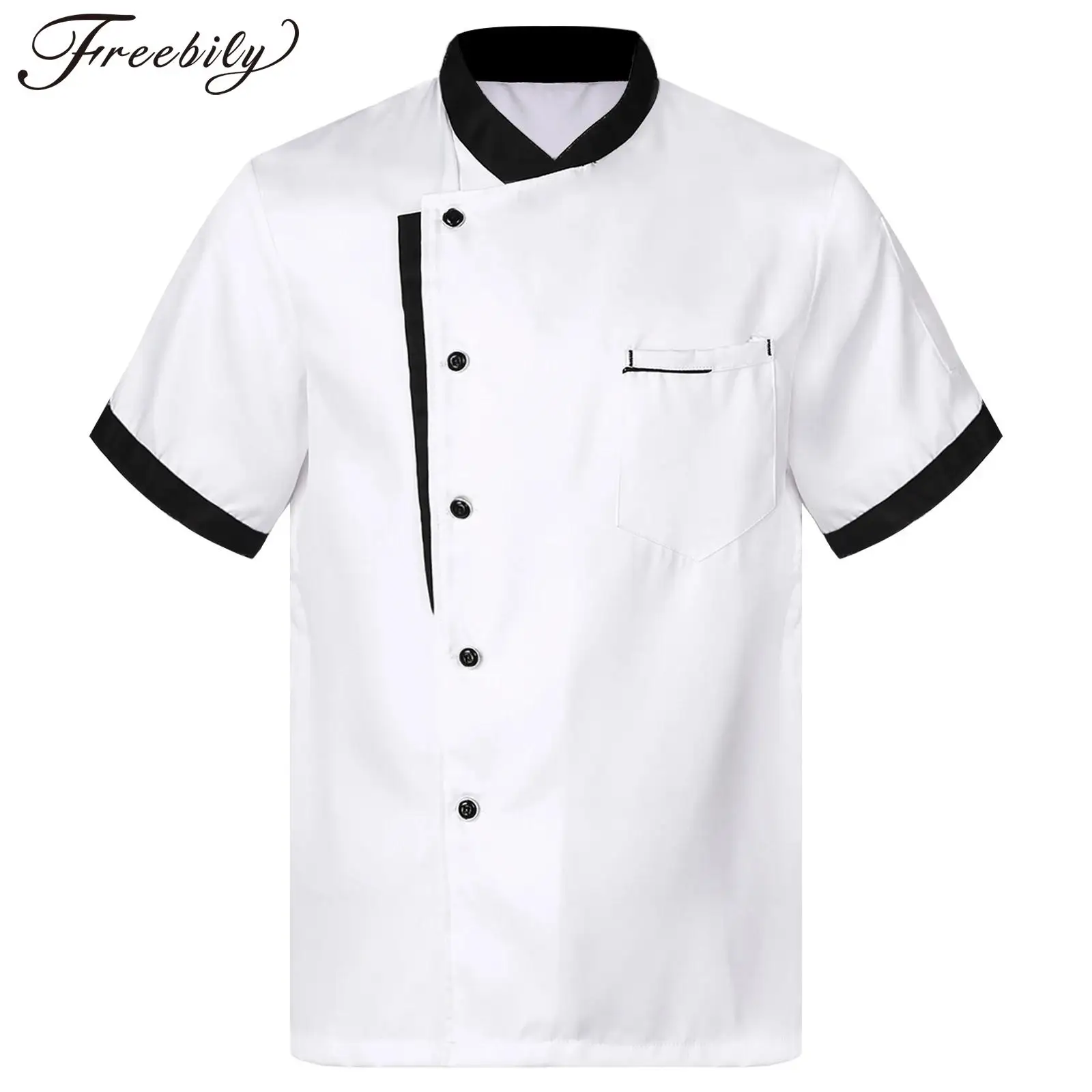 Chaqueta de Chef para hombre, uniforme de manga corta para restaurante, Hotel, cocina, cocinero, panadería, cantina, abrigo de trabajo, ropa de trabajo Unisex, Tops