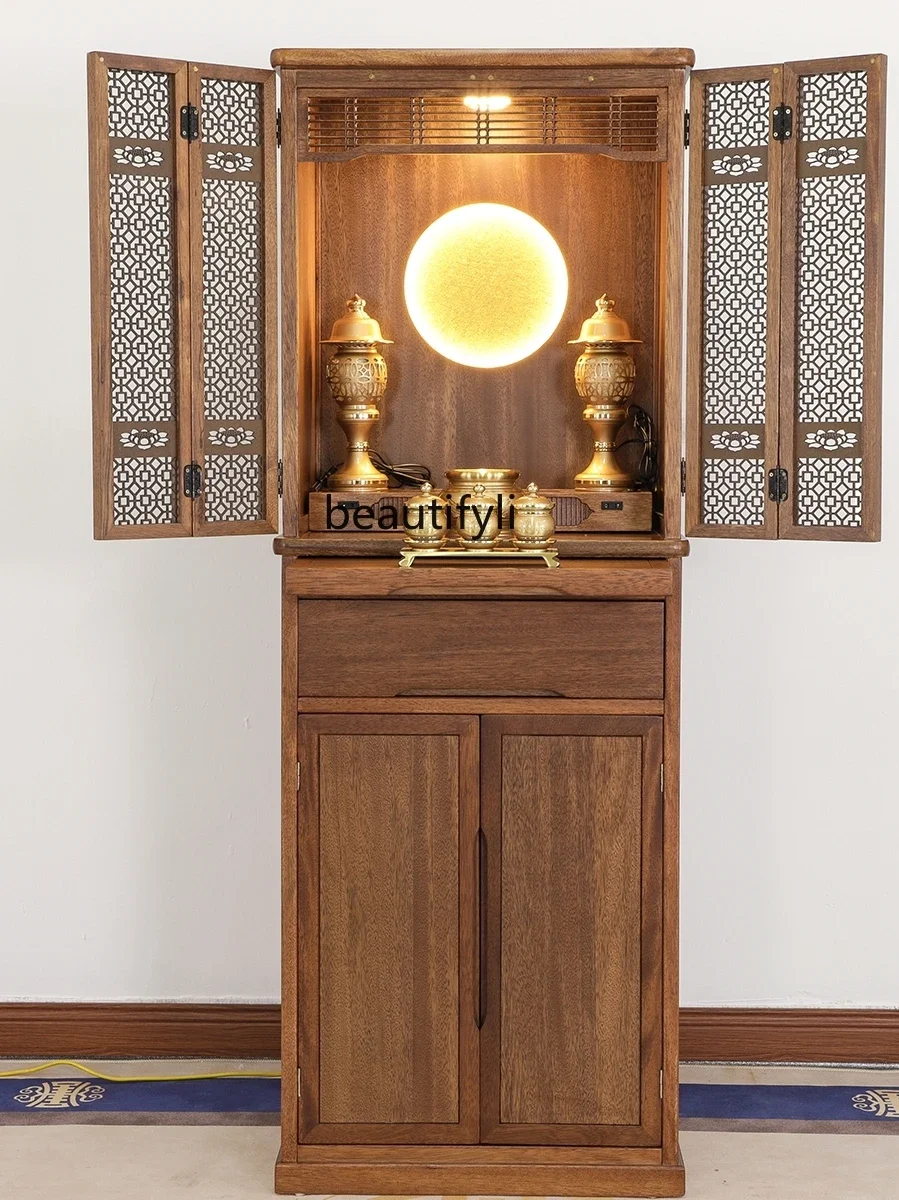 Solid Wood Buddha Niche Clothes Closet Altar with Door Altar God of ...