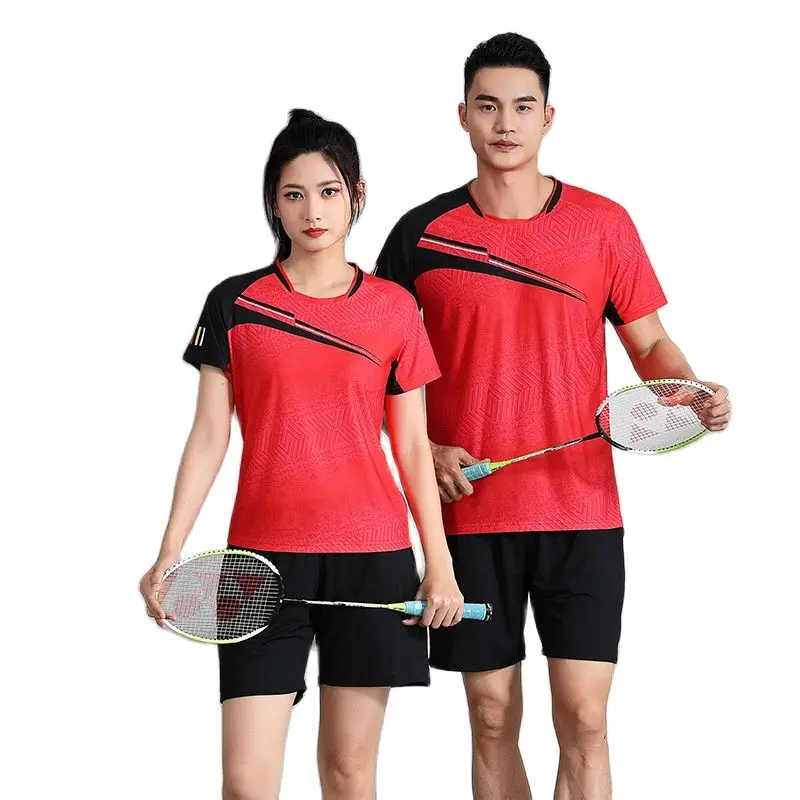 Summer Badminton Set Shirt Men Women Running Gym 3D Print Short Sleeve Team Game Custom Quick Dry Tennis Tee Sports Golf Shirts