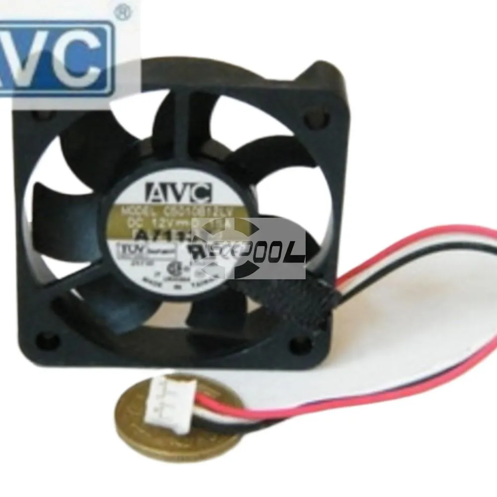 2pcs for AVC C5010B12LV 50mm 12V Cooling Fan, 0.15A, Dual Ball 50x50x10mm Small Electronics  Compact Application