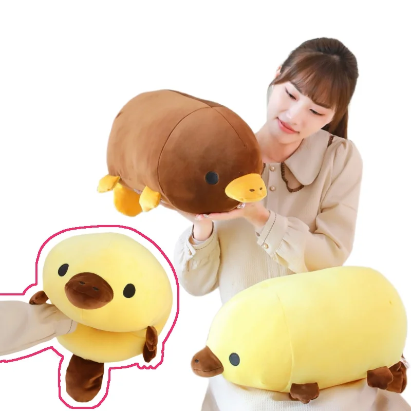 Stylish Comfortable Down Cotton Planking Platypus Plush Toy Home Decor Sleeping Accompany Pillow Throw Stuffed Cushion Duck Doll