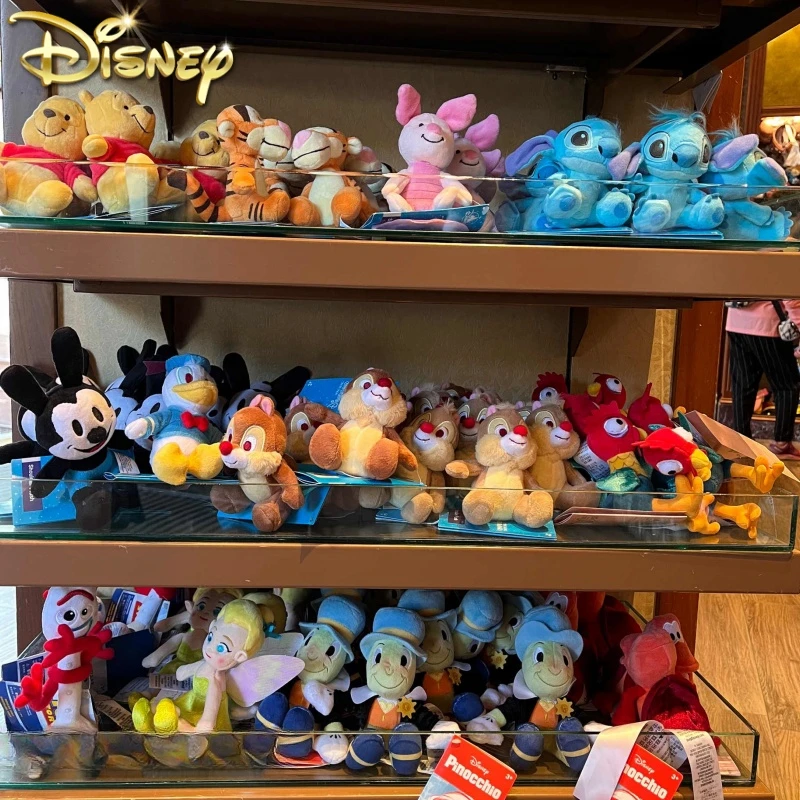 New Disney Toy Story Stitch the Pooh Donald Duck Minnie Magnetic Shoulder Plush Doll Cute Birthday Gift Children's Toys