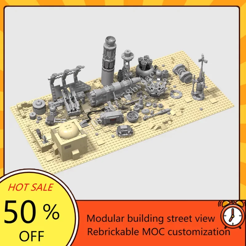 

933PCS Tatooine Mos Eisley Junkyard Space War Military MOC Space Ship Battle Custom Puzzle DIY Education Assembly Model Gift
