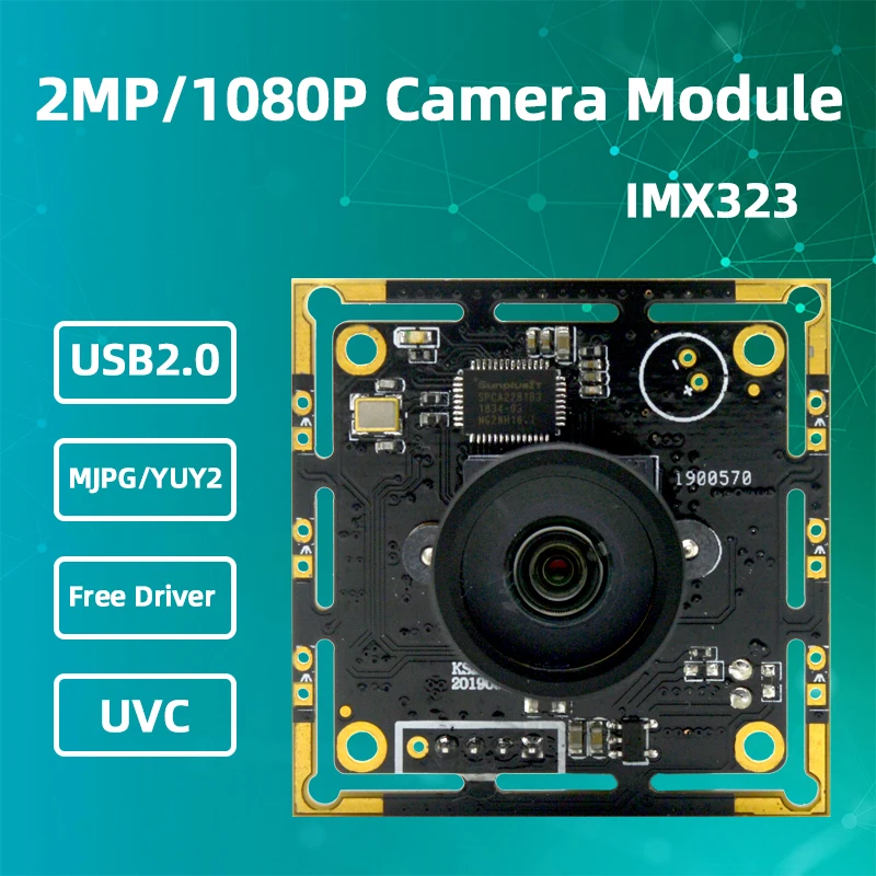 

2MP 1080P USB2.0 Camera Board Low Illumination 0.01lux IMX323 CMOS USB Camera Module With HD Lens UVC Free Drive