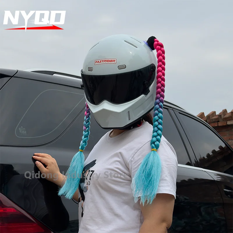 1 para dredy w stylu Punk kask motocyklowy famale kask dredy kucyk warkocz Motocross kaski rowerowe czerwone ozdoby do włosów