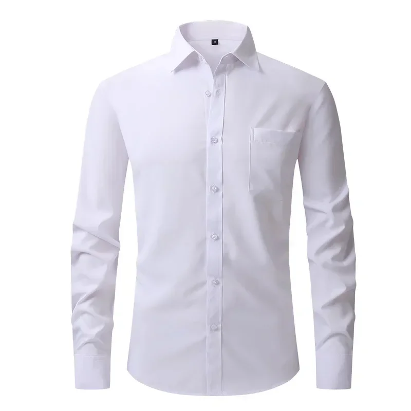 Traje de camisa elástica hecha a medida para hombre, Tops de manga larga informales de negocios, camisa profesional