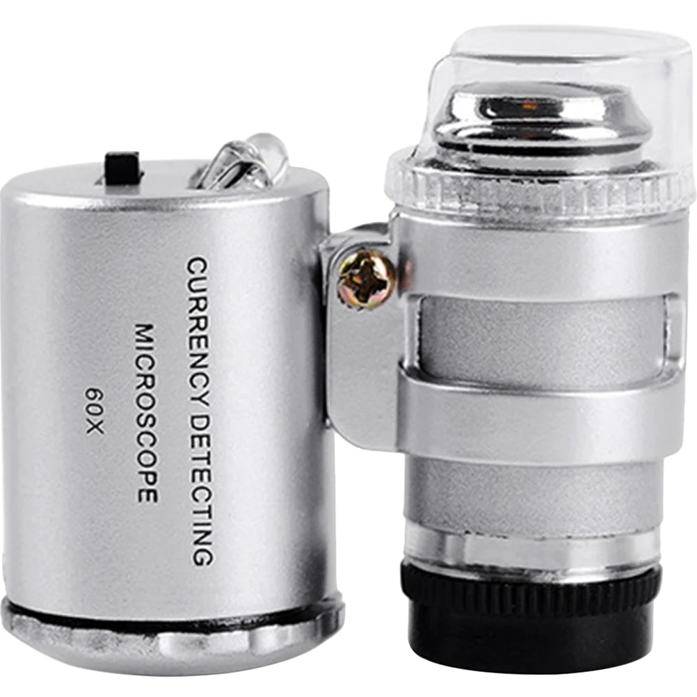 

60X Magnifying Glass Compact Loupe with Light Currency Detecting Microscope for Jewelry Appraisal Gardening Education