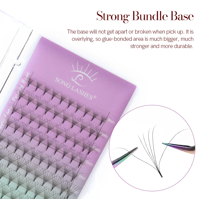 رموش SONG LASHES مكونة من 12 صفًا من ملحقات رموش المشجعين المسبقة الصنع لفنان الرموش الاحترافي يجمع بين مزايا الطويلة #3