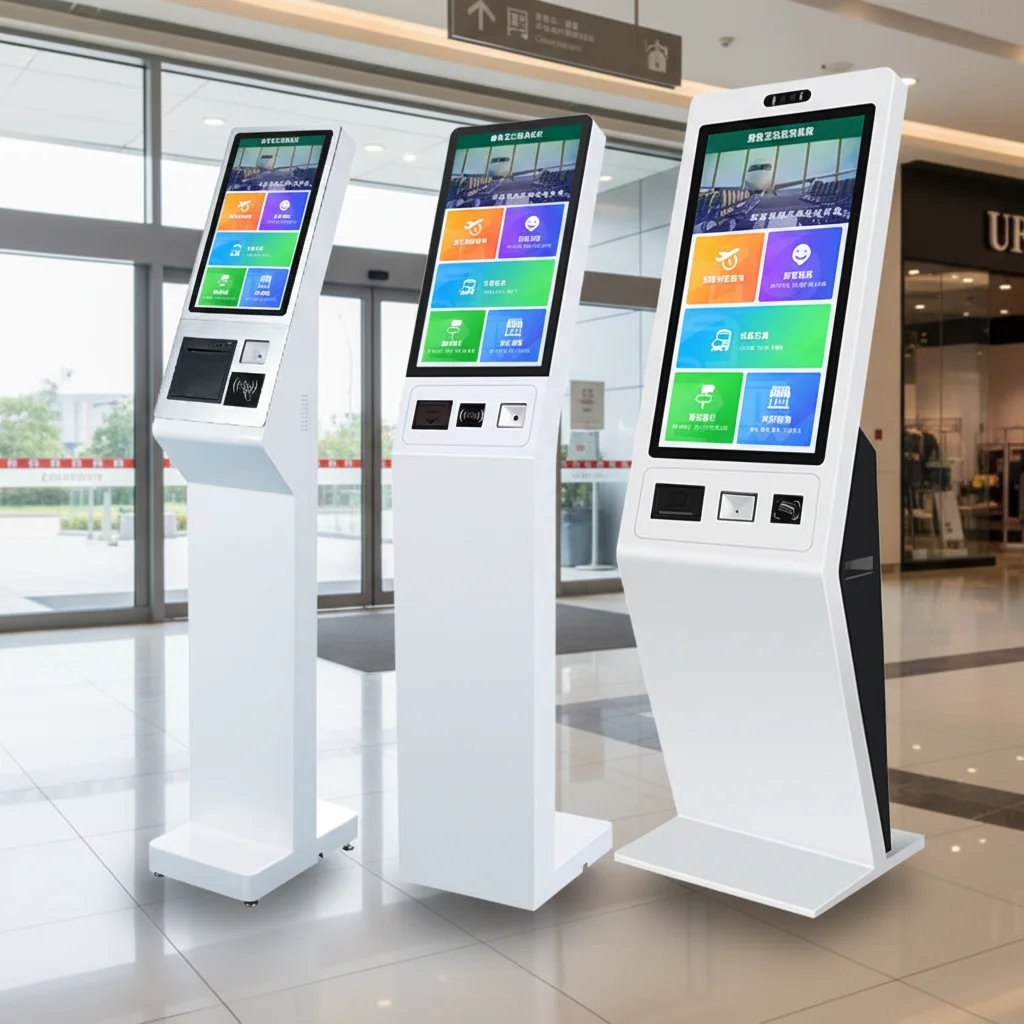 Capacitive Touch 10 Point Self-service Terminal Payment Kiosk RFID Scanner SDK Function Floor Hunghui Vertical 27 Inch