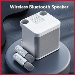 Powerful 10W Wireless Portable Bluetooth Speaker With Dual Microphone Sound Outdoor Family Party Karaoke Subwoofer Boom Box