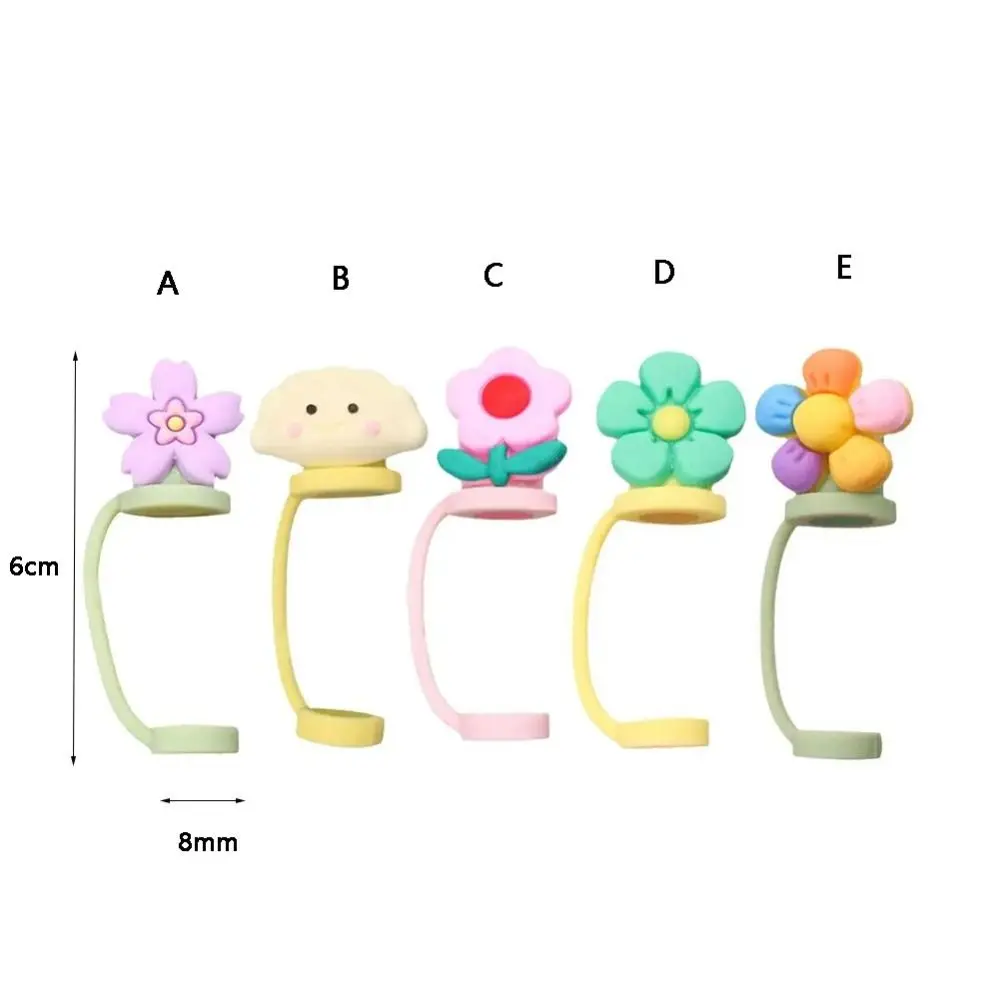 Embouts de Paille en Silicone à Motif de Dessin Animé, Bouchon Anti-Poussière pour Boire, 7-8mm/8-9mm, 1/2 Pièces