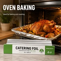 Heavy Duty Aluminium Foil Roll (15m x 380mm ) – Commercial Catering Tin Foil Wrap for BBQ Grilling, Oven Baking, Roasting & Food Prep, Dispenser Box with End Locks 6