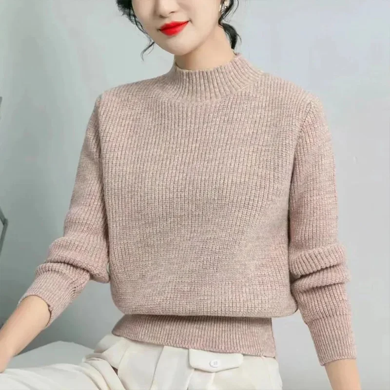 Winter Thick Knitted Pullovers Women Clothing O-neck Solid Casual Loose Warm Vintage Sweaters Basic Lazy Style Knitwear Tops