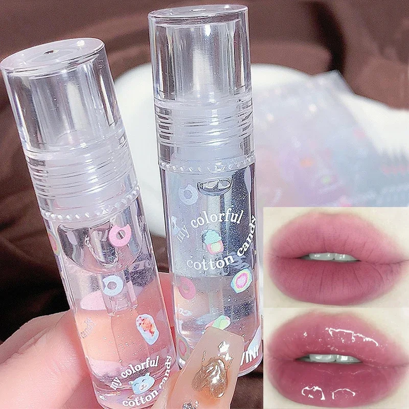 1/3pcs Watery Lip Gloss Shiny Transparent Lipstick Colorless Moisturizing Natural Long Lasting Lip Oil Plumper Nutritious Cares