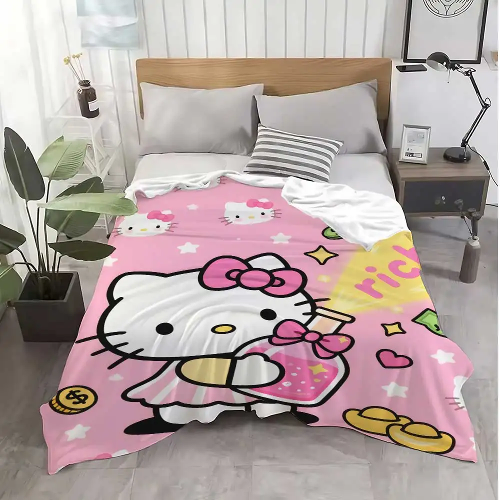 Кавайное розовое волосатое одеяло с котенком для декоративного дивана, теплые зимние одеяла, домашнее покрывало на кровать, украшение для спальни, плед на колено