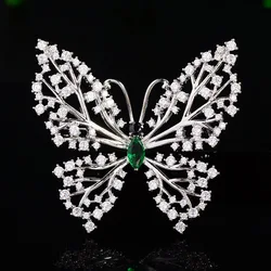 Luxury Design Hollow Out Butterfly Women's Brooch Jacket Coat Fashionable Accessories Pins Exquisite Micro-inlaid Zircon Corsage