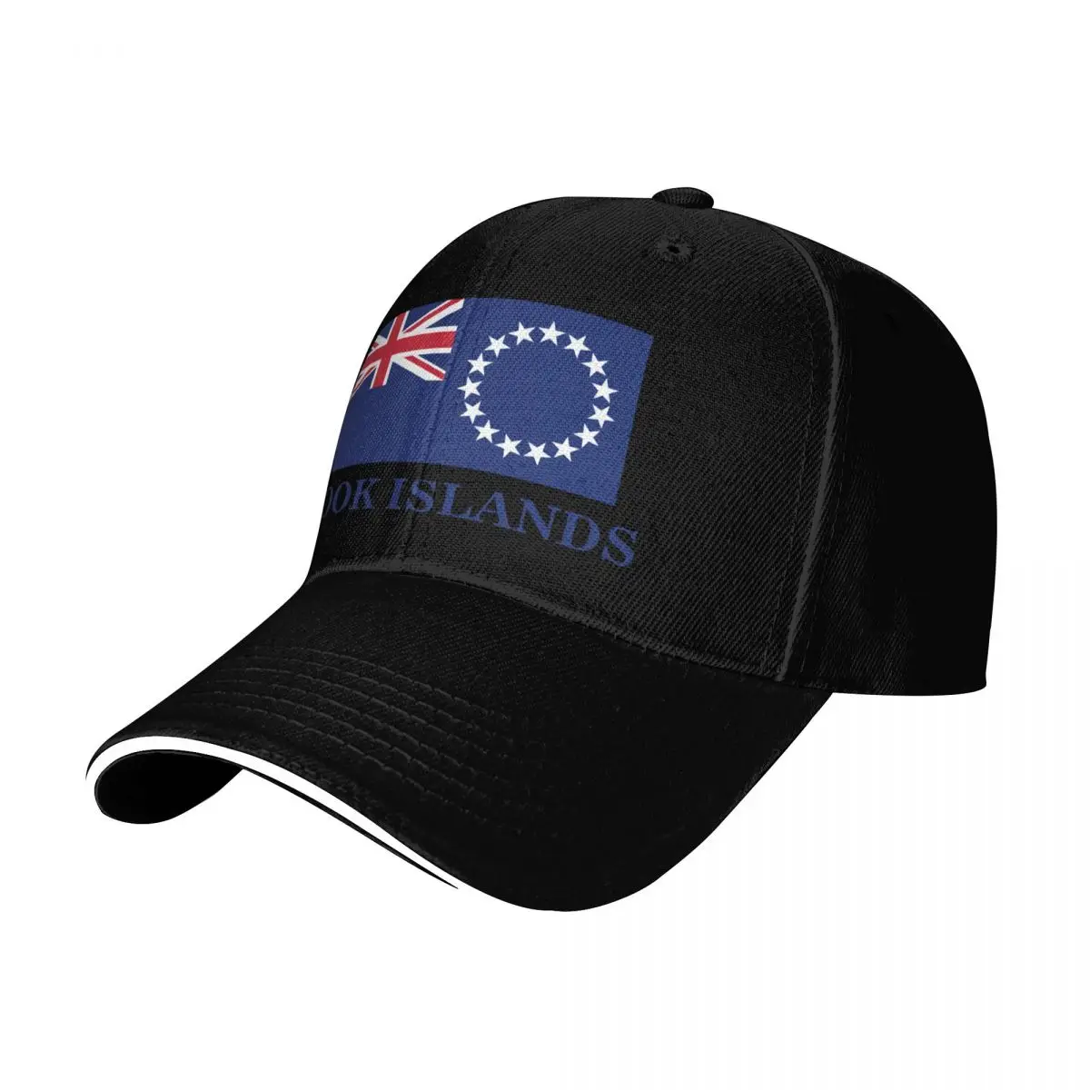 Cook Islands Flag Baseball Cap Streetwear Hip Hop Trendy Vintage Retro Embroidered Lightweight Packable