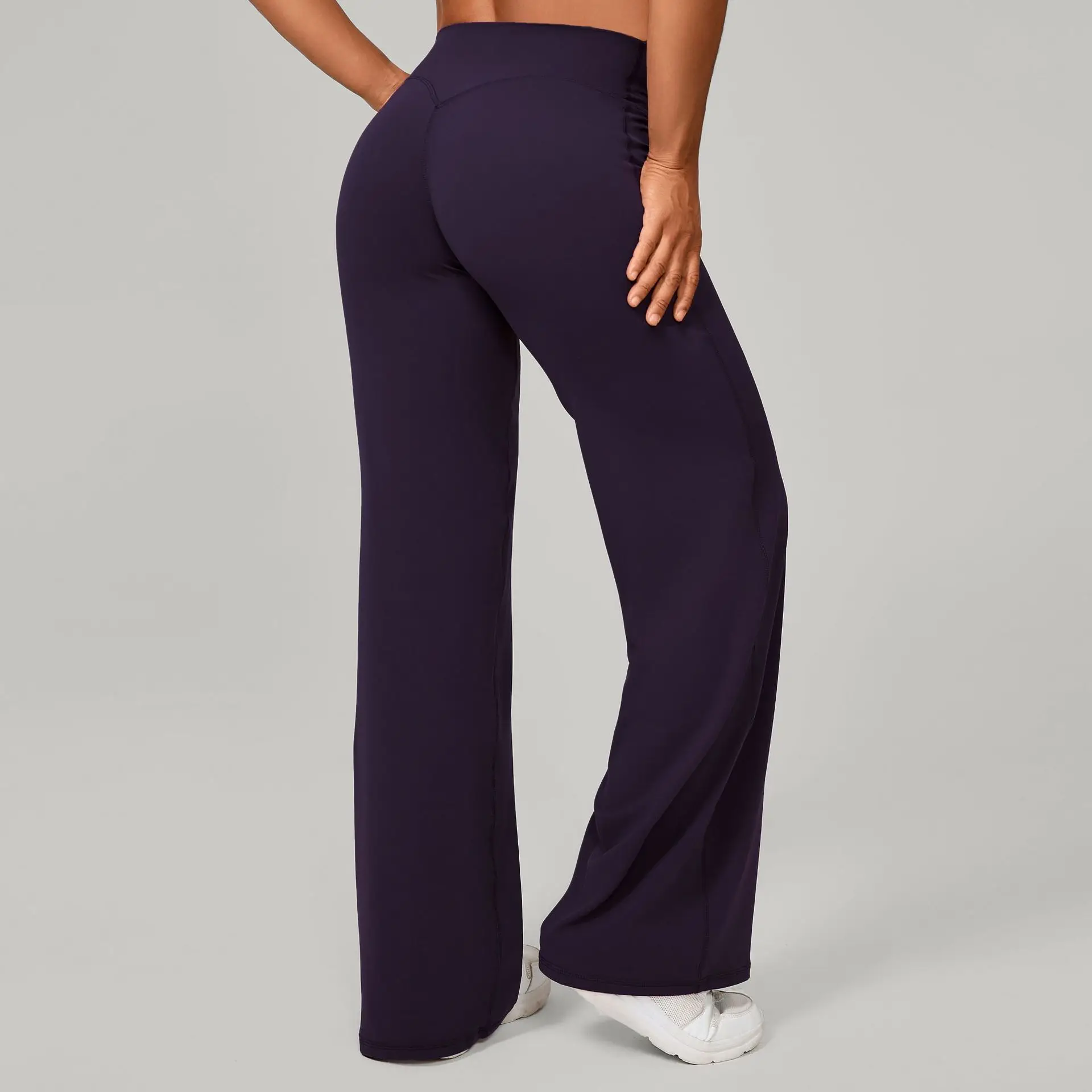 Pilates Straight-leg Yoga Pants Women's High Waist Tummy Control Gym Workout Pants Non-See-Through Fitness Butt-lifting Leggings