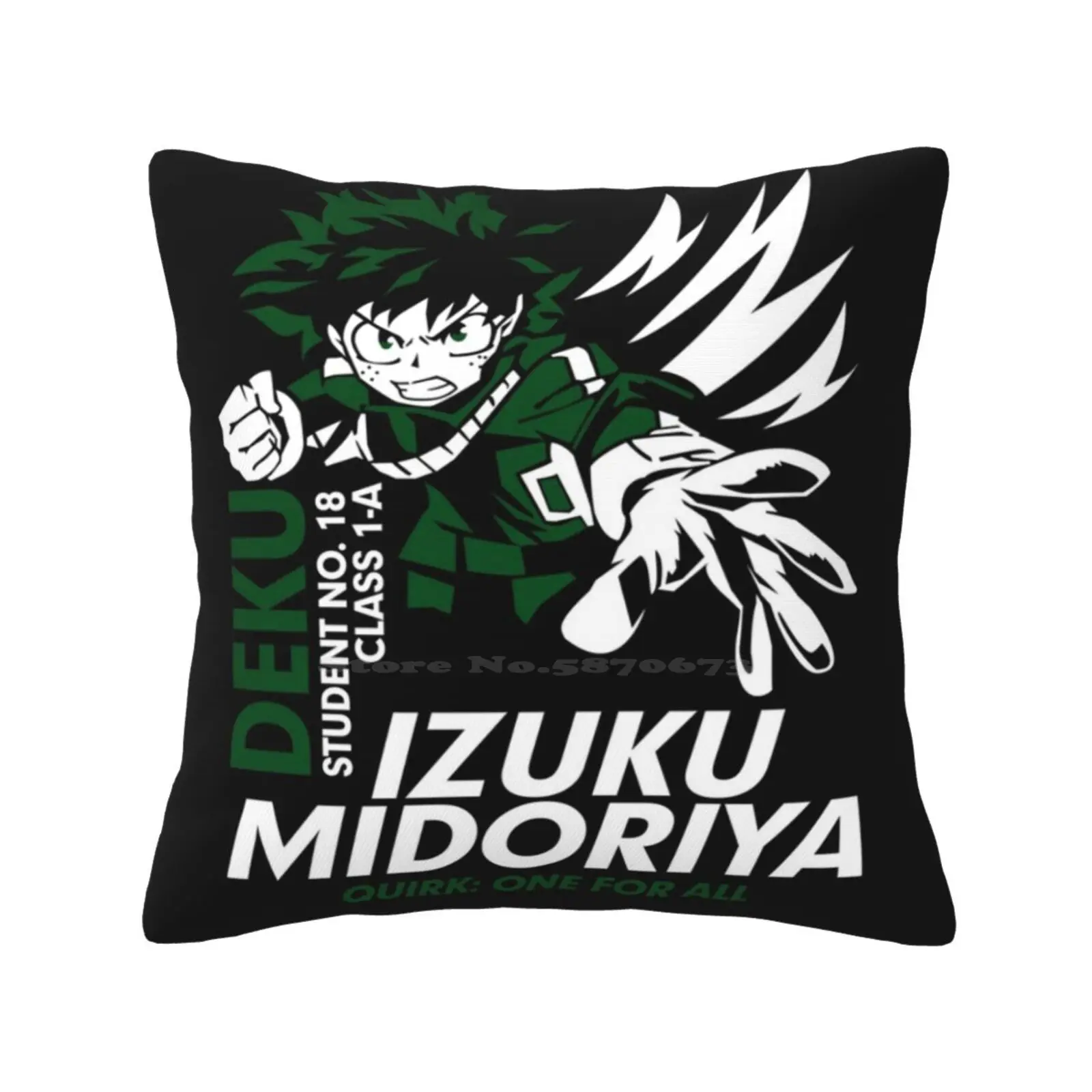 Boku No Hero Academia-Izuku Midoriya Deku-My Hero Academy Funny Cute Decor Square Pillowcase Izuku Midoriya Deku Bnha Boku No