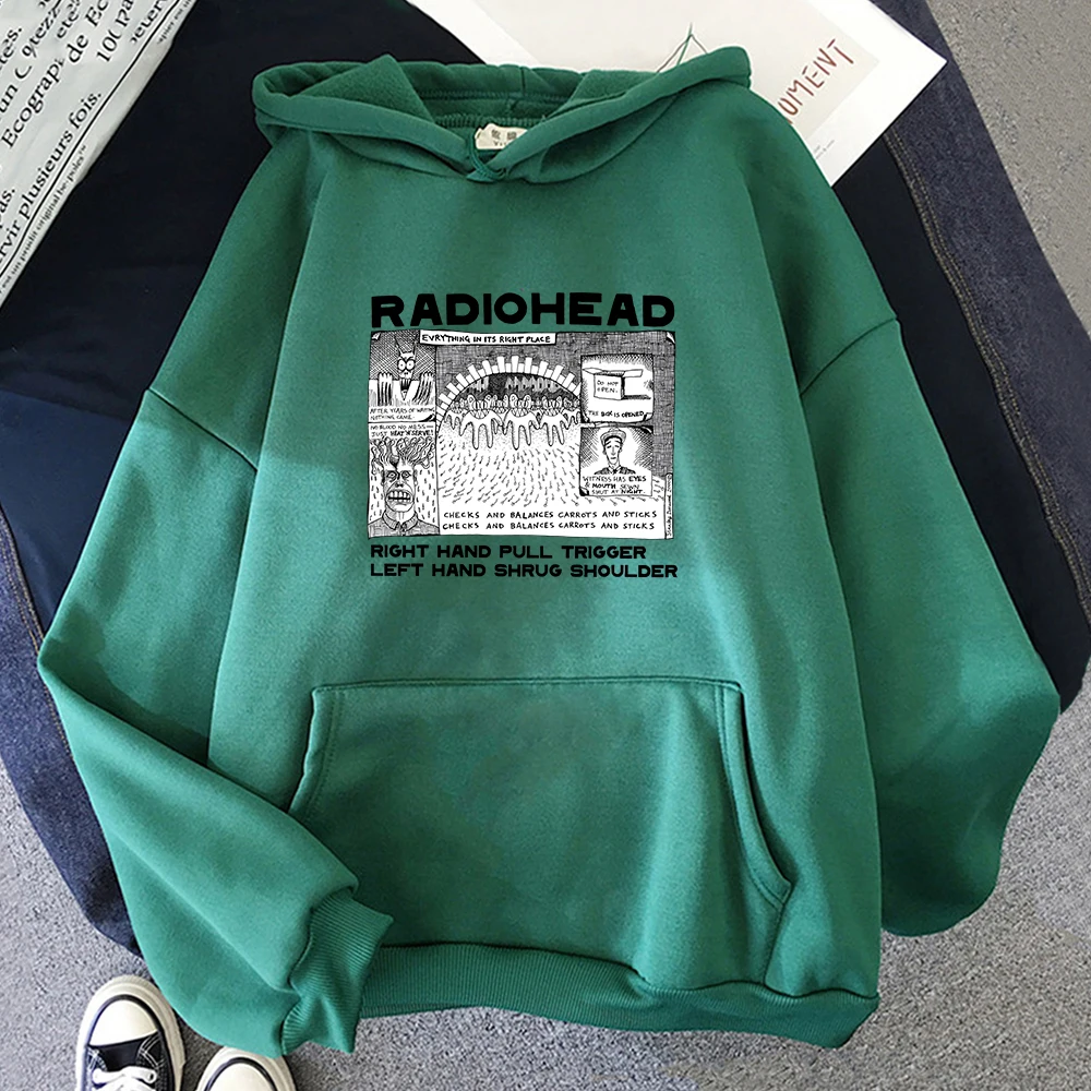 Fashion Radiohead Hoodie for Men/Women Rock Band Music Fans Sweatshirts Oversized Graphic Clothes Harajuku Couple Sweatshirt Man