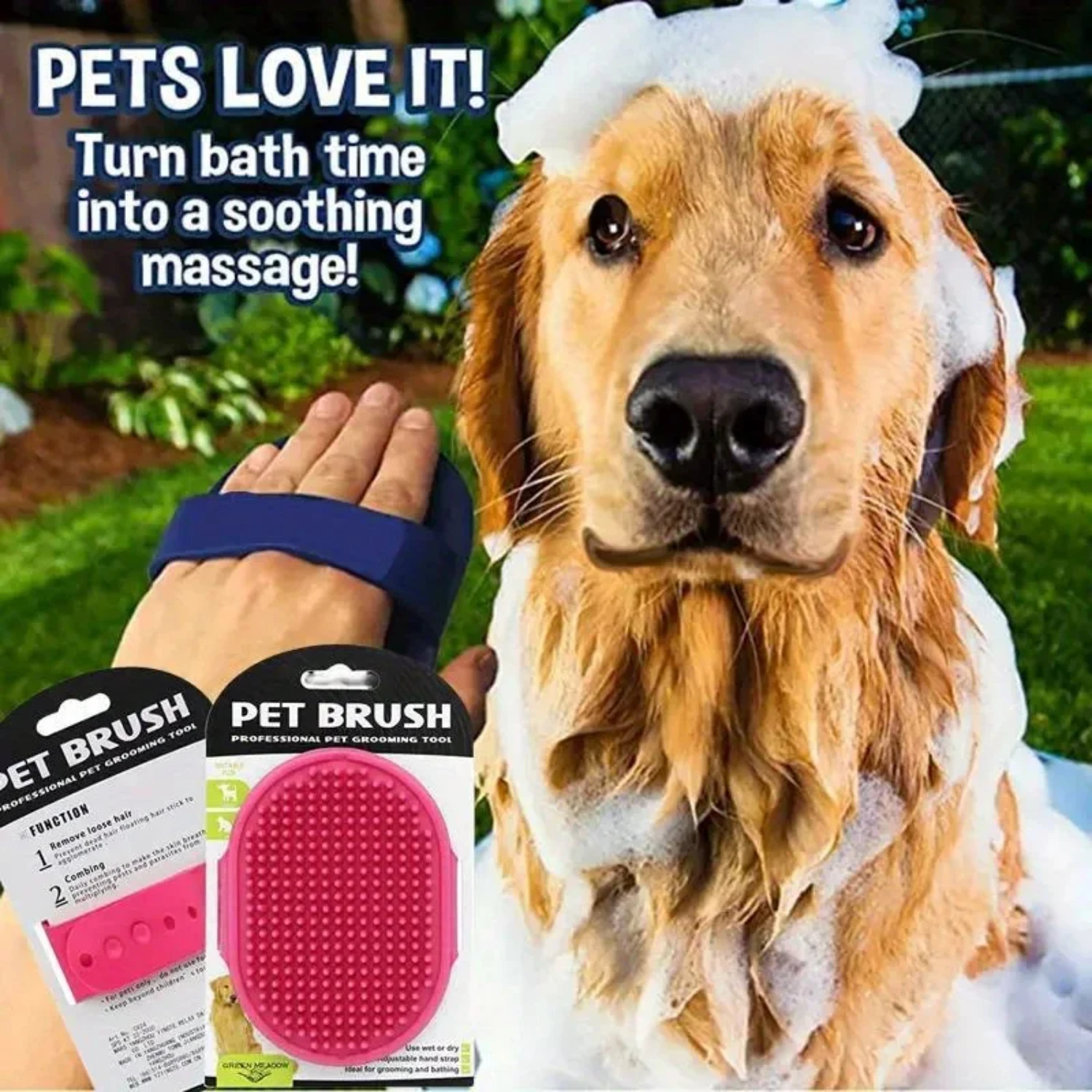 Gentle and Soft Silicone Grooming Glove for Delicate Pet Care - Perfect Massage Glove for Sensitive Pets - Soothing Bath Brush C