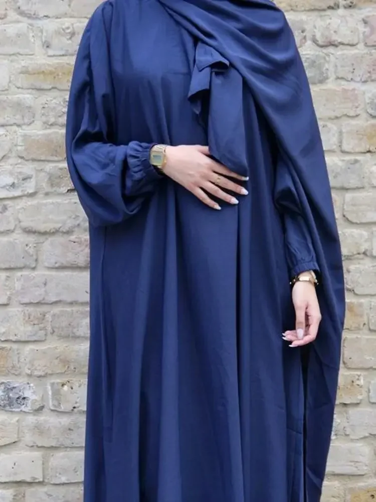 Ramadan Muslim Hooded Abaya Dress Women Eid Mubarak Long Khimar Robe DubaiTurkey Islam Muslim Dress Kaftans Abayas Vestido 2022