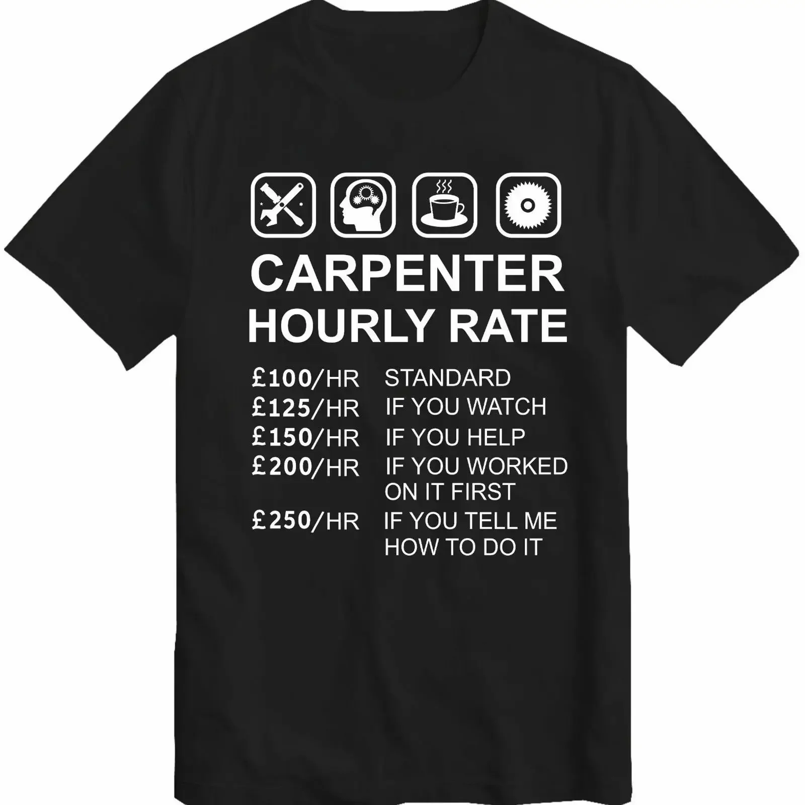 Carpenter Hourly Rate Funny Sarcastic Woodworking Joiner Work Wear T Shirt vintage Washed graphic Breathable designer clothes