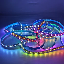 DC5V WS2812B WS2813 DC12V WS2815 Smart RGB LED Strip Individually Addressable Tape Light 30/60/144 Pixels/M 1m 2m 3m 4m 5m